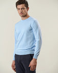Light blue cotton crew neck sweater