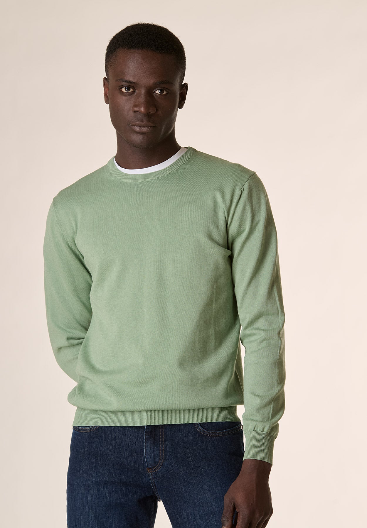 Girocollo verde cotone-Angelico