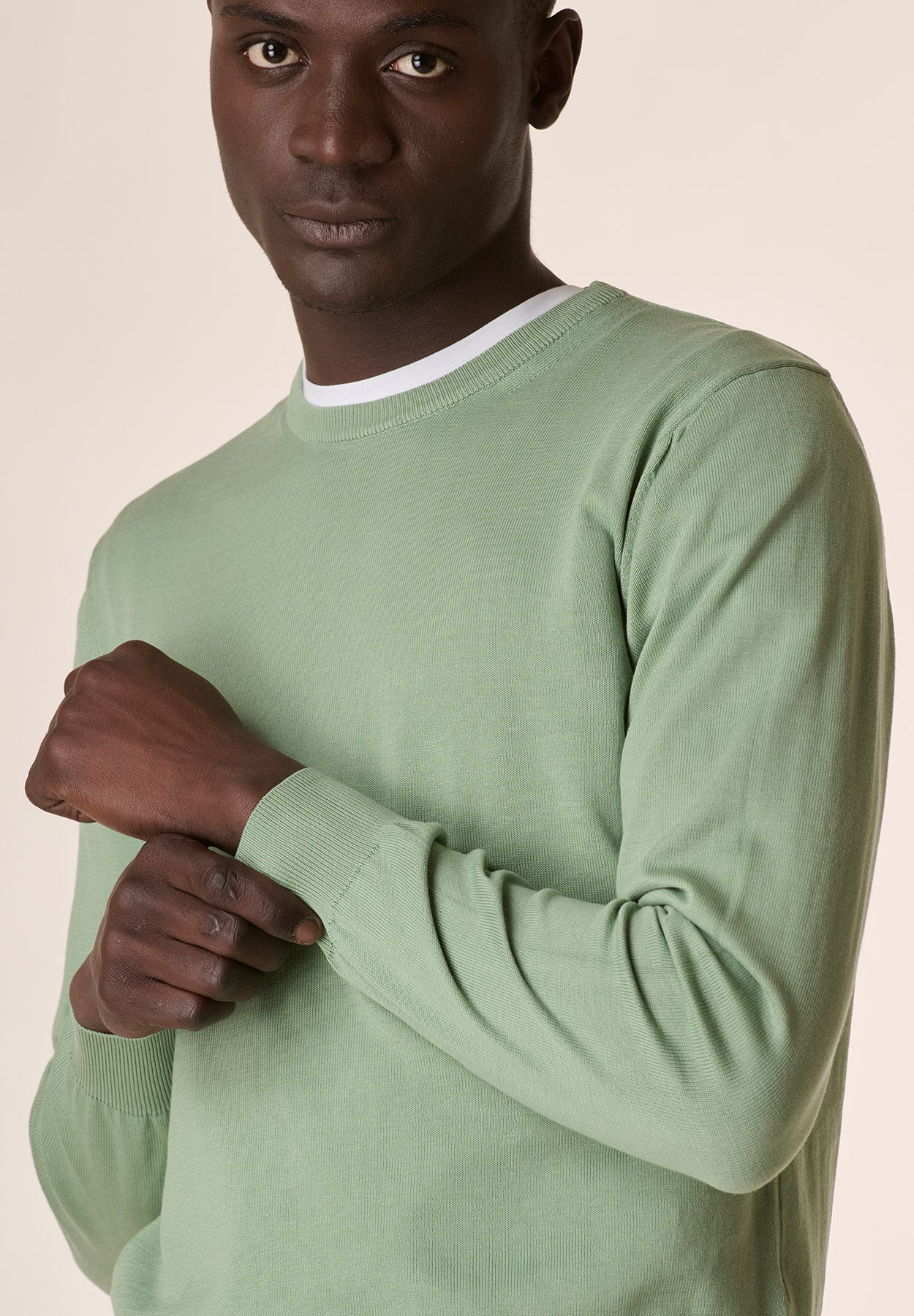 Girocollo verde cotone-Angelico