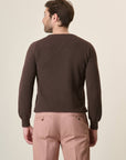 Brown Cotton Rice Grain Crewneck