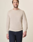 Beige Cotton Rice Grain Crewneck