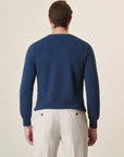 Blue Cotton Rice Grain Crewneck