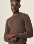 Dark Brown Cotton Crewneck