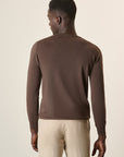 Dark Brown Cotton Crewneck