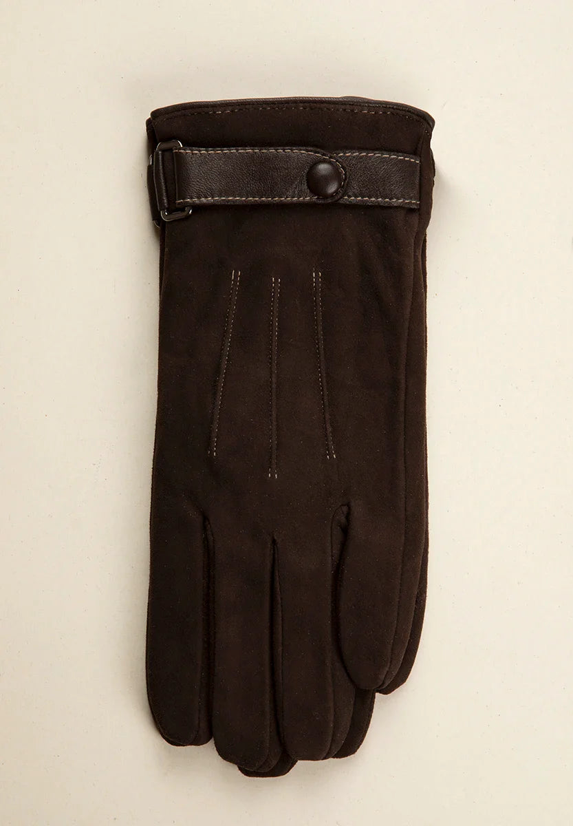 Dark brown suede glove