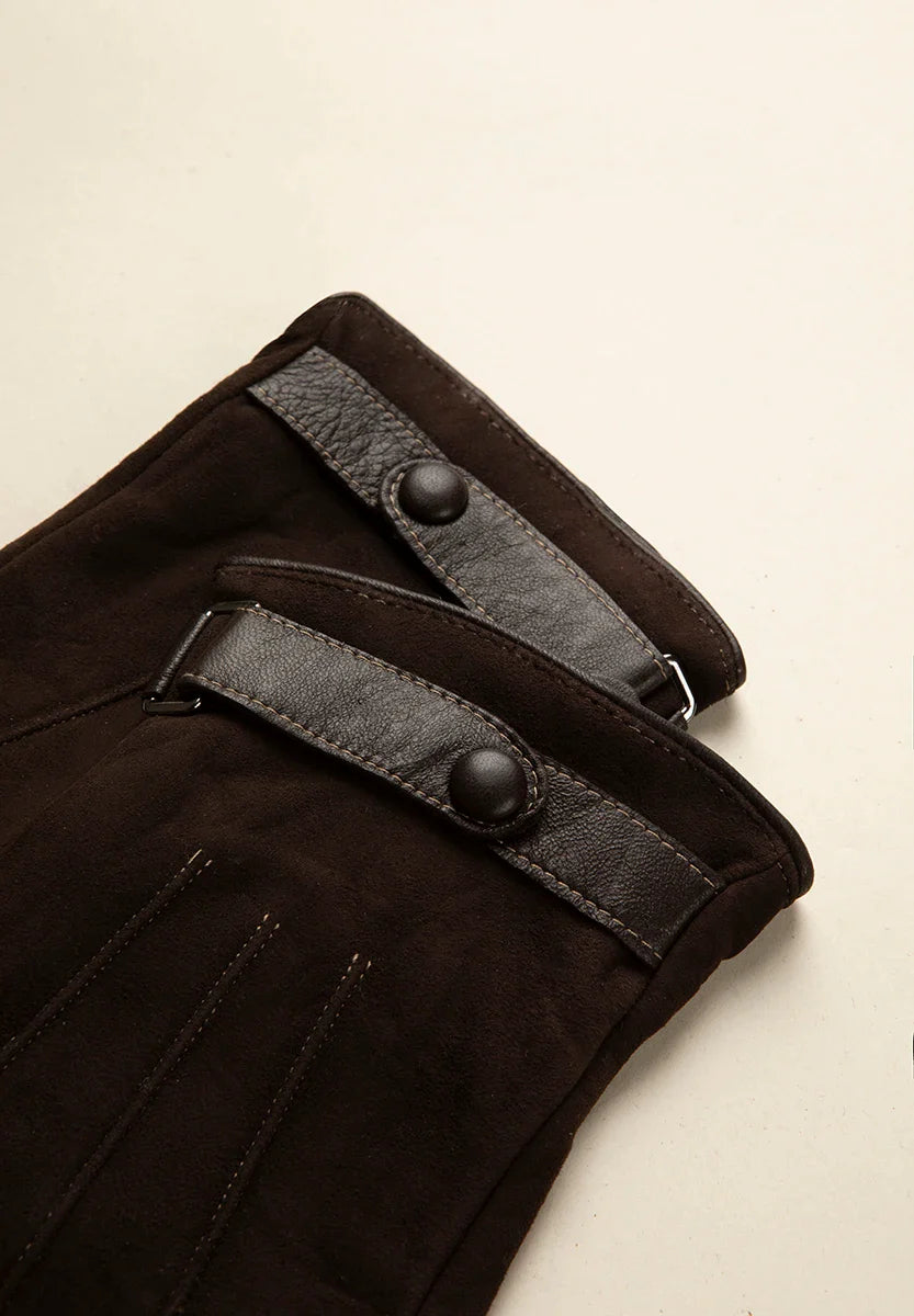 Dark brown suede glove