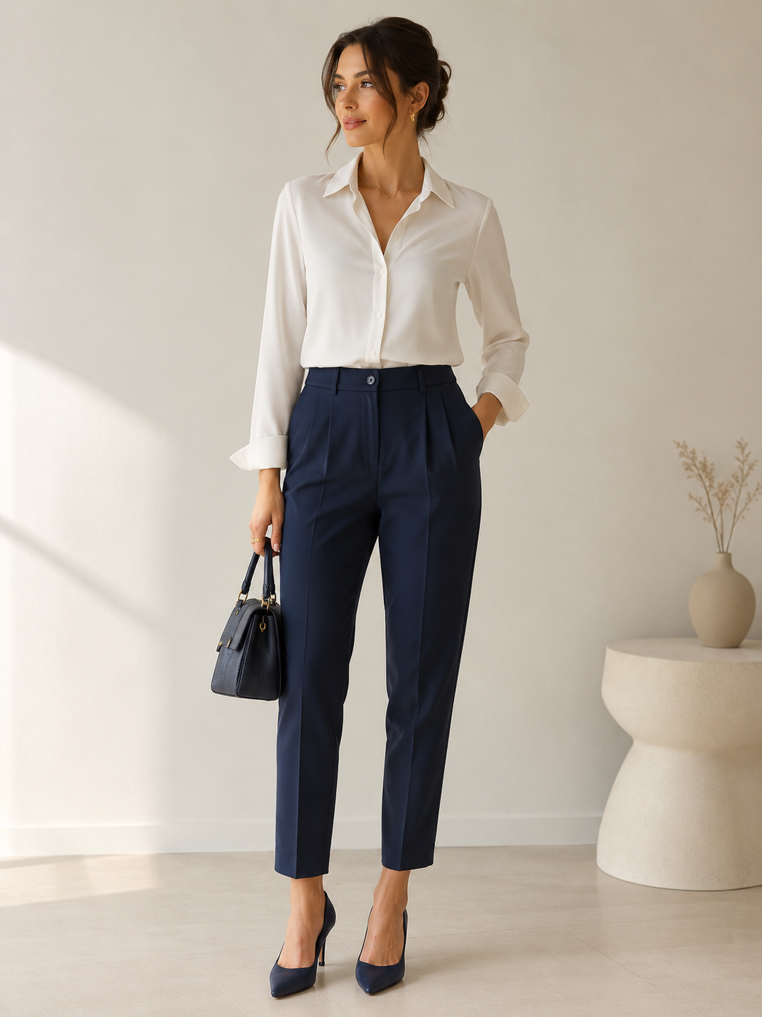 Blue Stretch Trousers Classic