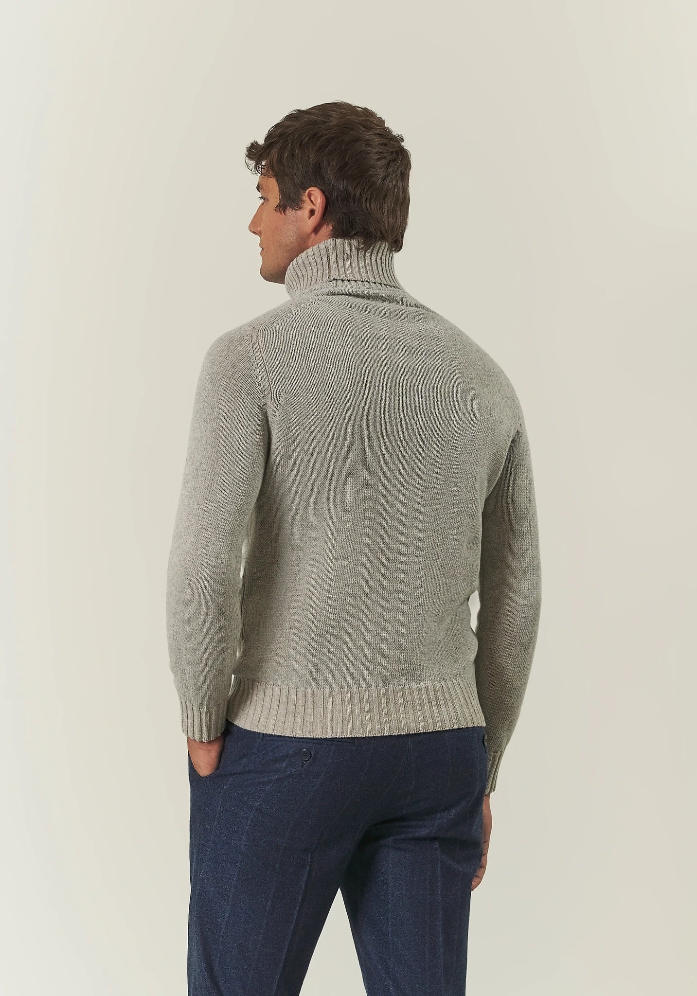 Grey wool blend turtleneck sweater