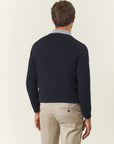 Dark blue crewneck merino wool Lana Gatto