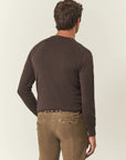 Brown V-neck merino wool Lana Gatto