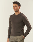 Brown frost wool blend crewneck