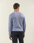 Light blue pure cashmere crewneck