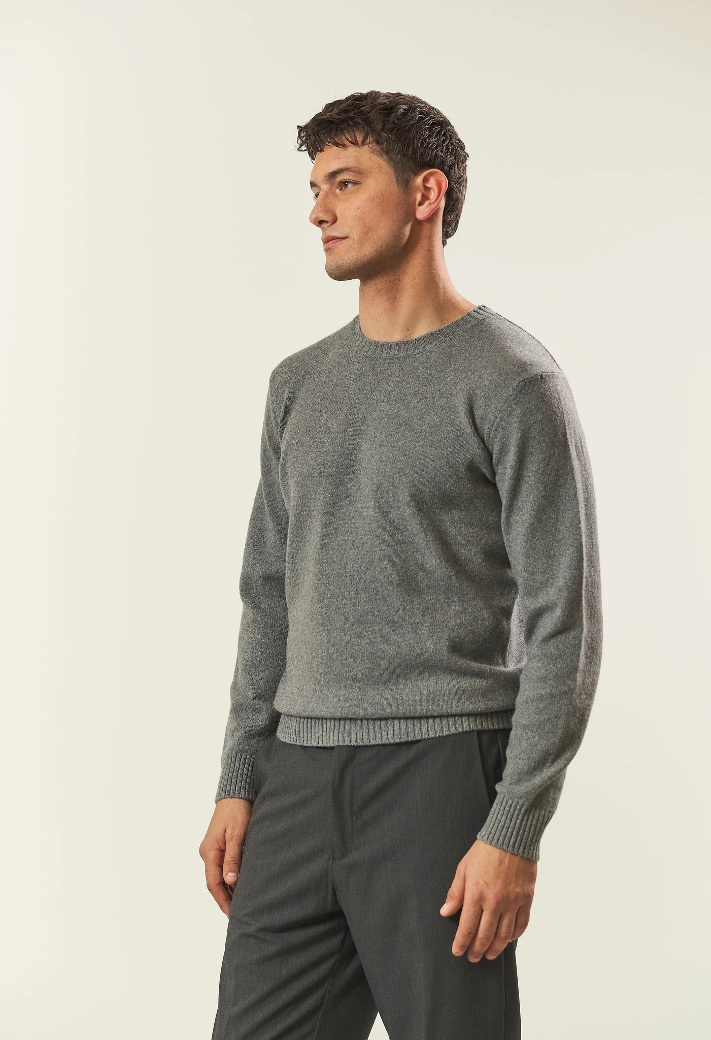 Pure cashmere crewneck in grey
