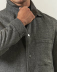Over jacket nero grigio resca misto lana-Angelico