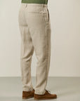 Beige linen trousers with drawstring