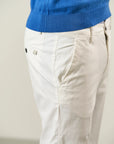 White Tencel stretch cotton chino trousers
