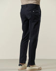 Blue chino trousers in tencel stretch cotton