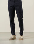 Blue chino trousers in tencel stretch cotton