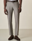 Beige Mohair-Effect Trousers In Custom-Fit Virgin Wool