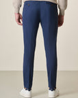 Slim-Fit Light Blue Linen Blend Trousers