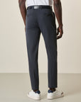 Slim Fit Blue Trousers With Pleats In Tencel Cotton