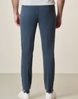Slim-Fit Stretch Tencel Cotton Blue Trousers