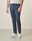 Slim-Fit Stretch Tencel Cotton Blue Trousers