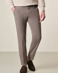 Brown Slim-Fit Stretch Tencel Cotton Trousers
