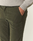Pantalone verde militare fustagno jacquard slim fit-Angelico