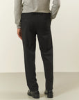 Black technical wool trousers with drawstring