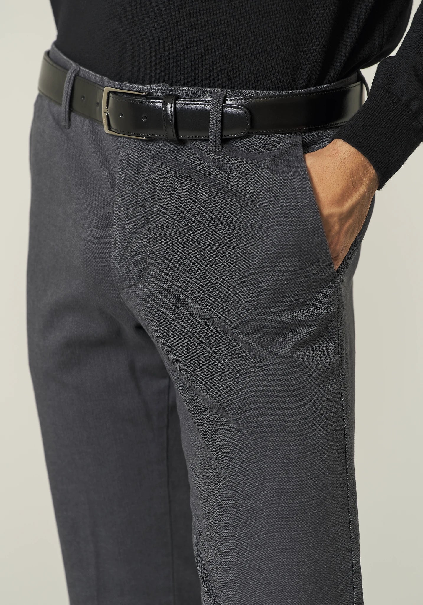 Pantalone grigio resca cotone stretch slim fit-Angelico