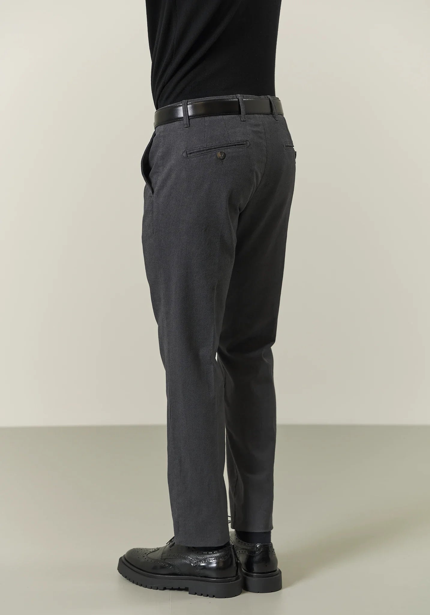 Pantalone grigio resca cotone stretch slim fit-Angelico