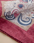 Strawberry red linen patterned clutch bag