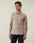 Sand polo shirt in derby pique cotton