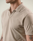 Sand polo shirt in derby pique cotton