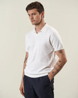 White tricotina cotton derby polo shirt