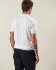 White tricotina cotton derby polo shirt