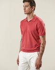 Coral derby polo shirt in tricotina cotton