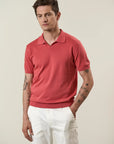 Coral derby polo shirt in tricotina cotton