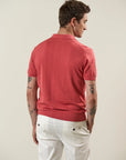 Coral derby polo shirt in tricotina cotton