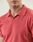 Coral derby polo shirt in tricotina cotton