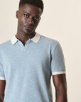 Light Blue Cotton Slub Derby Polo Shirt