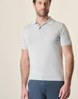 Cotton Knit Marble Polo Shirt
