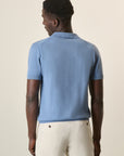 Light Blue Tricot Cotton Derby Polo Shirt