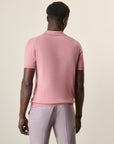 Pink Tricot Cotton Derby Polo Shirt