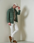 Green linen and cotton safari jacket