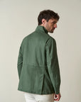 Green linen and cotton safari jacket