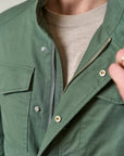 Green linen and cotton safari jacket
