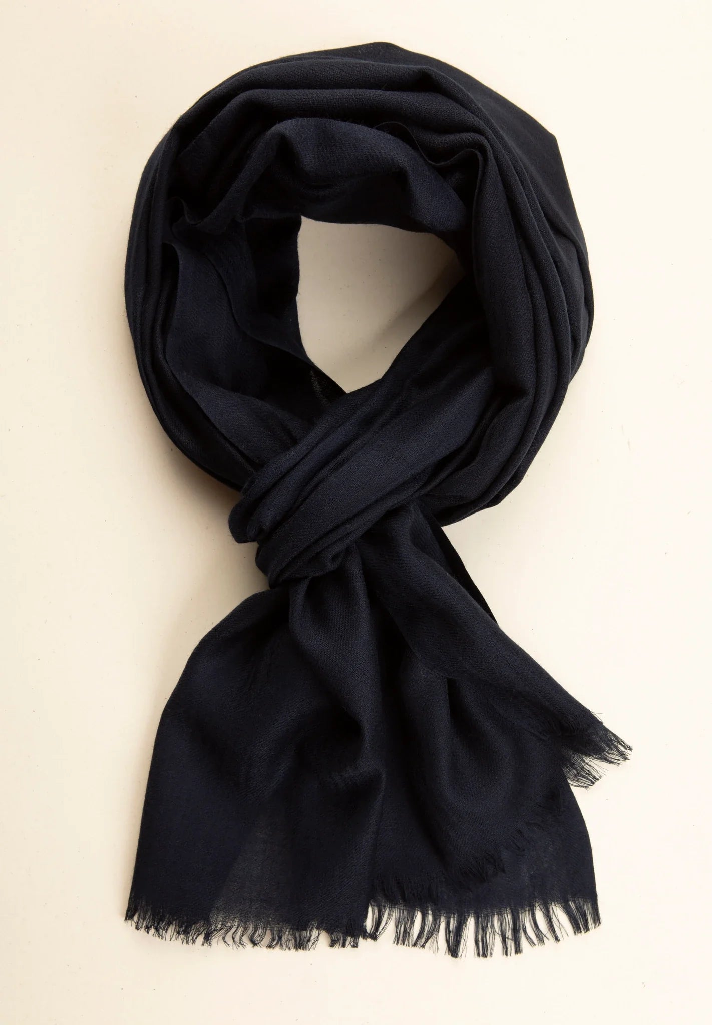 Sciarpa blu navy lana merinos unita-Angelico