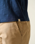 Blue slub cotton T-shirt